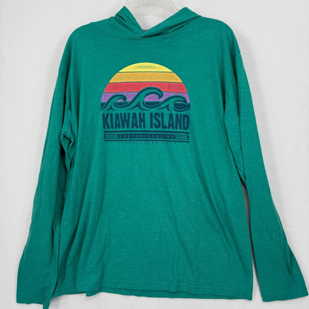 Prairie Mountain Hooded T-ShirtAdult XL Green Kiawah Island SC Graphic Top